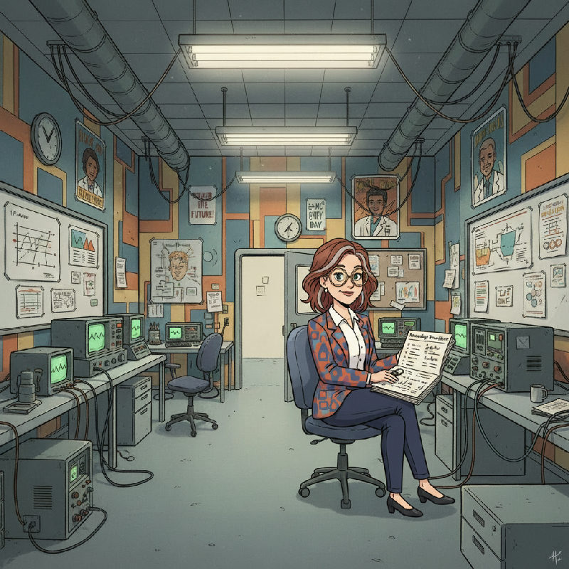 A control-center technician reads a Knowledge Transfer Report beside the monitors, the response p…