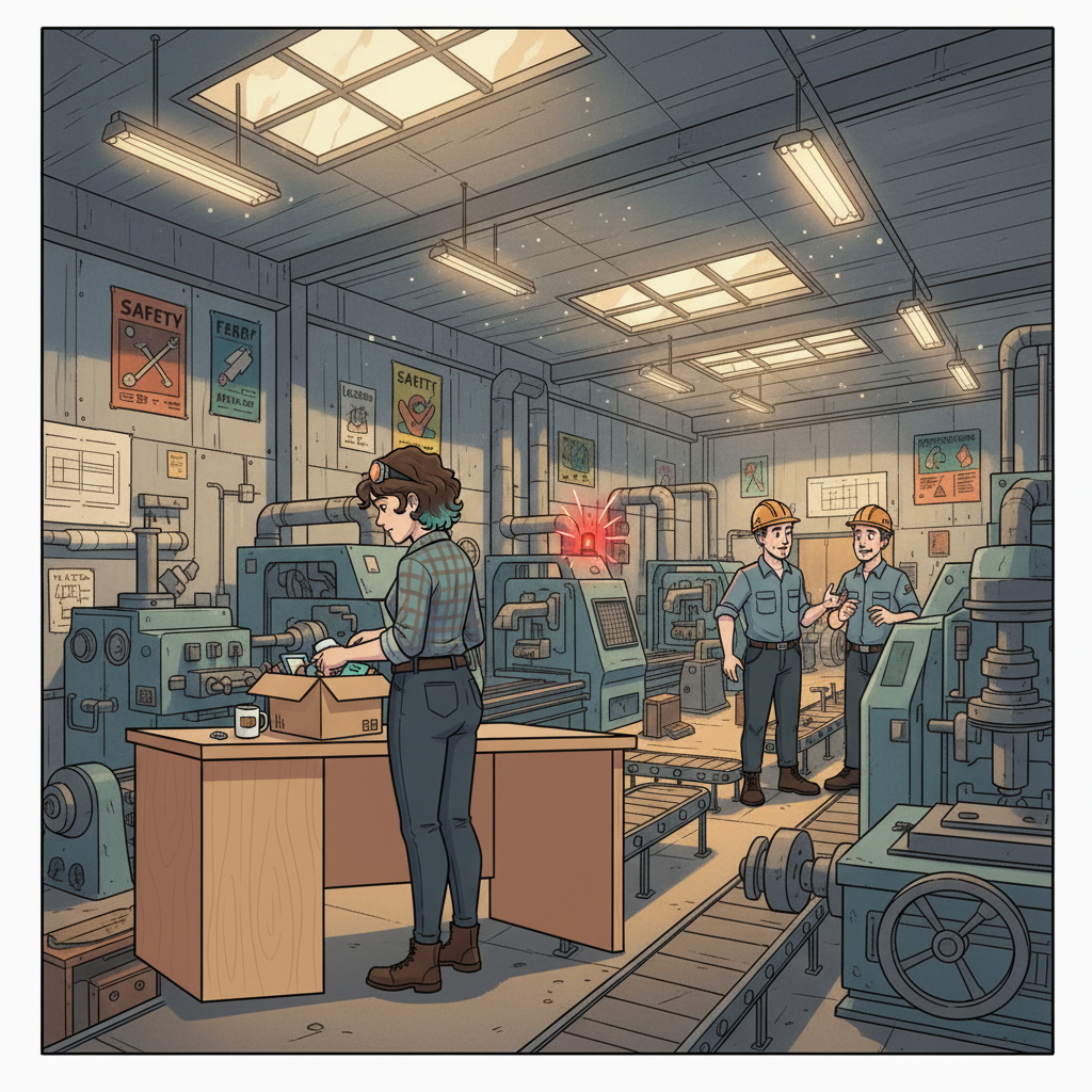 Unreported maintenance leads to machine failure, halting production.