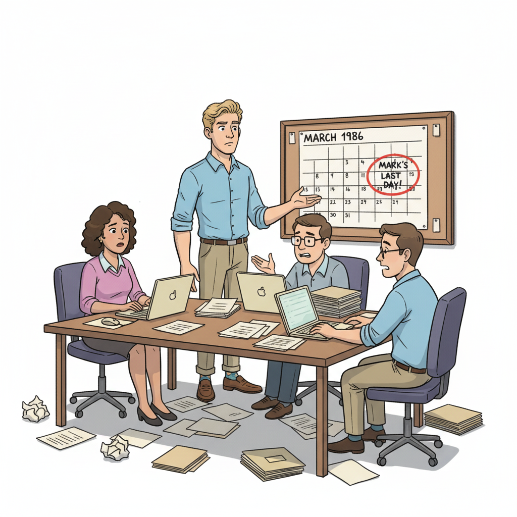 A departure email signals the start of uncertainty.