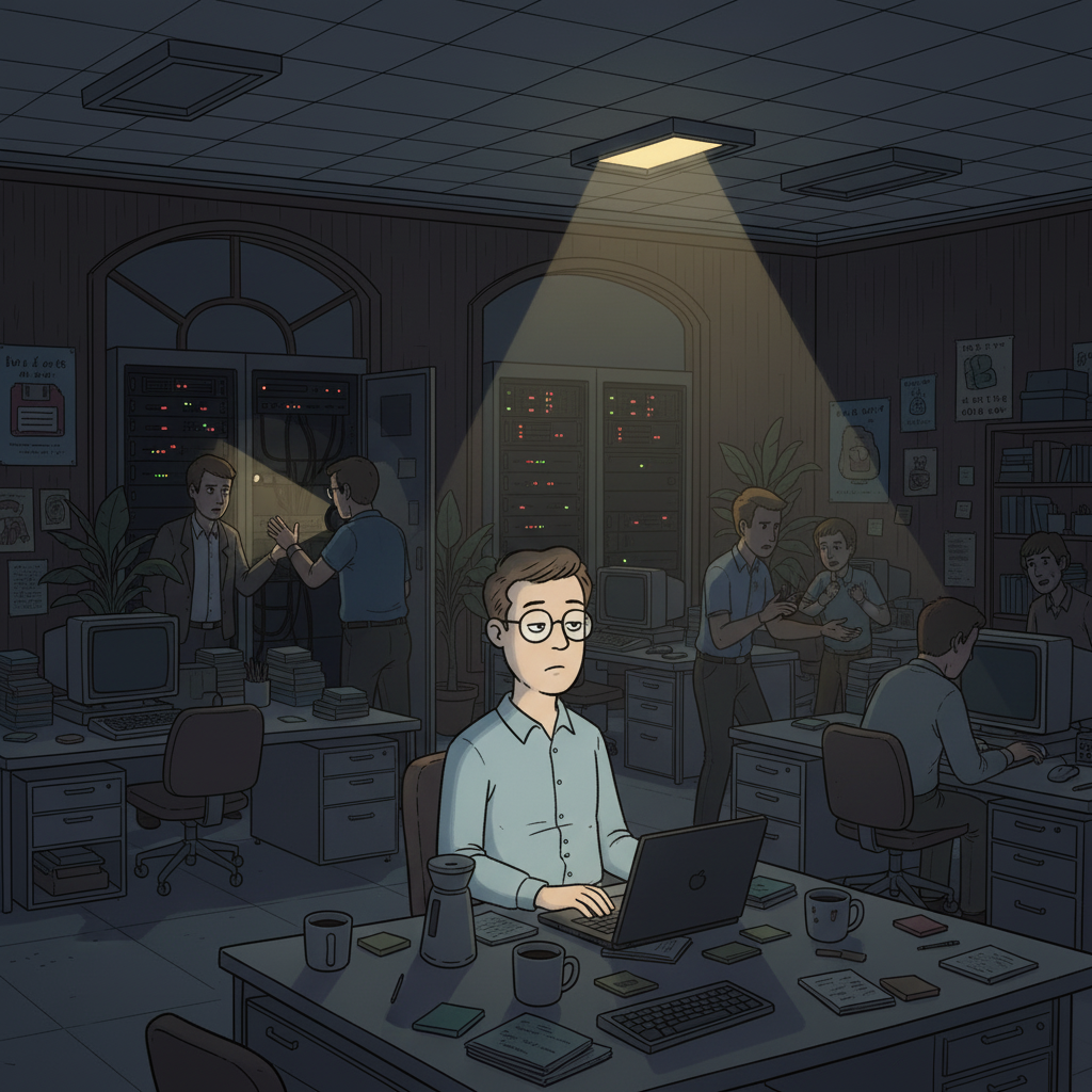 The unexpected network outage stuns the team as no one remembers the configuration nuances.