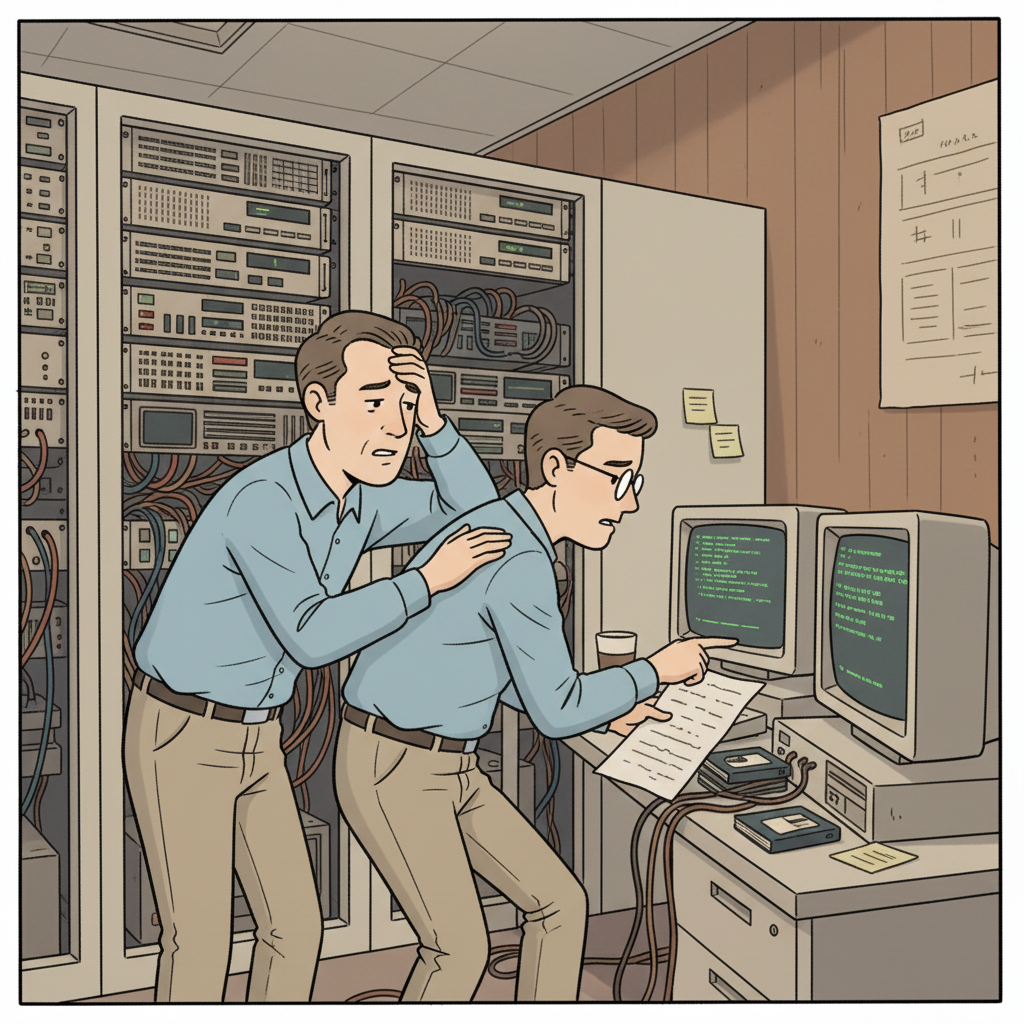 Critical backup protocols are revealed to be flawed as no one recalls the manual changes made.