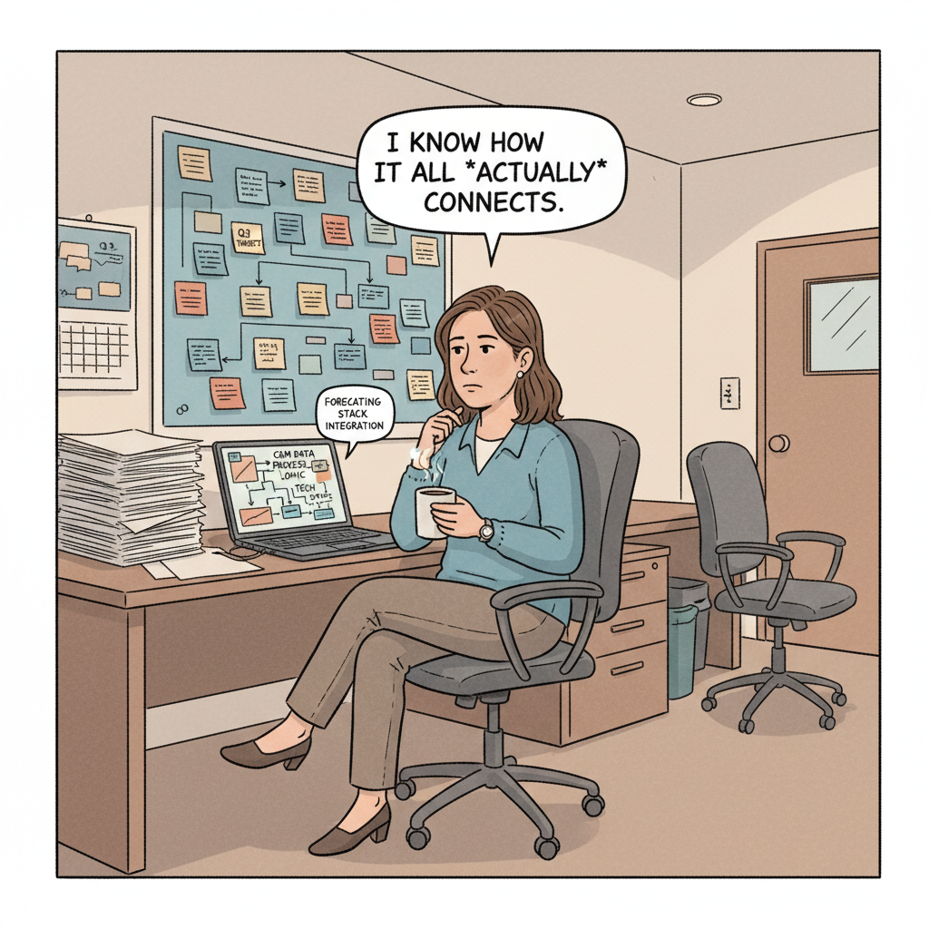 I can create an illustration for "What a RevOps / Sales Ops Actually Knows."
Here is the image: